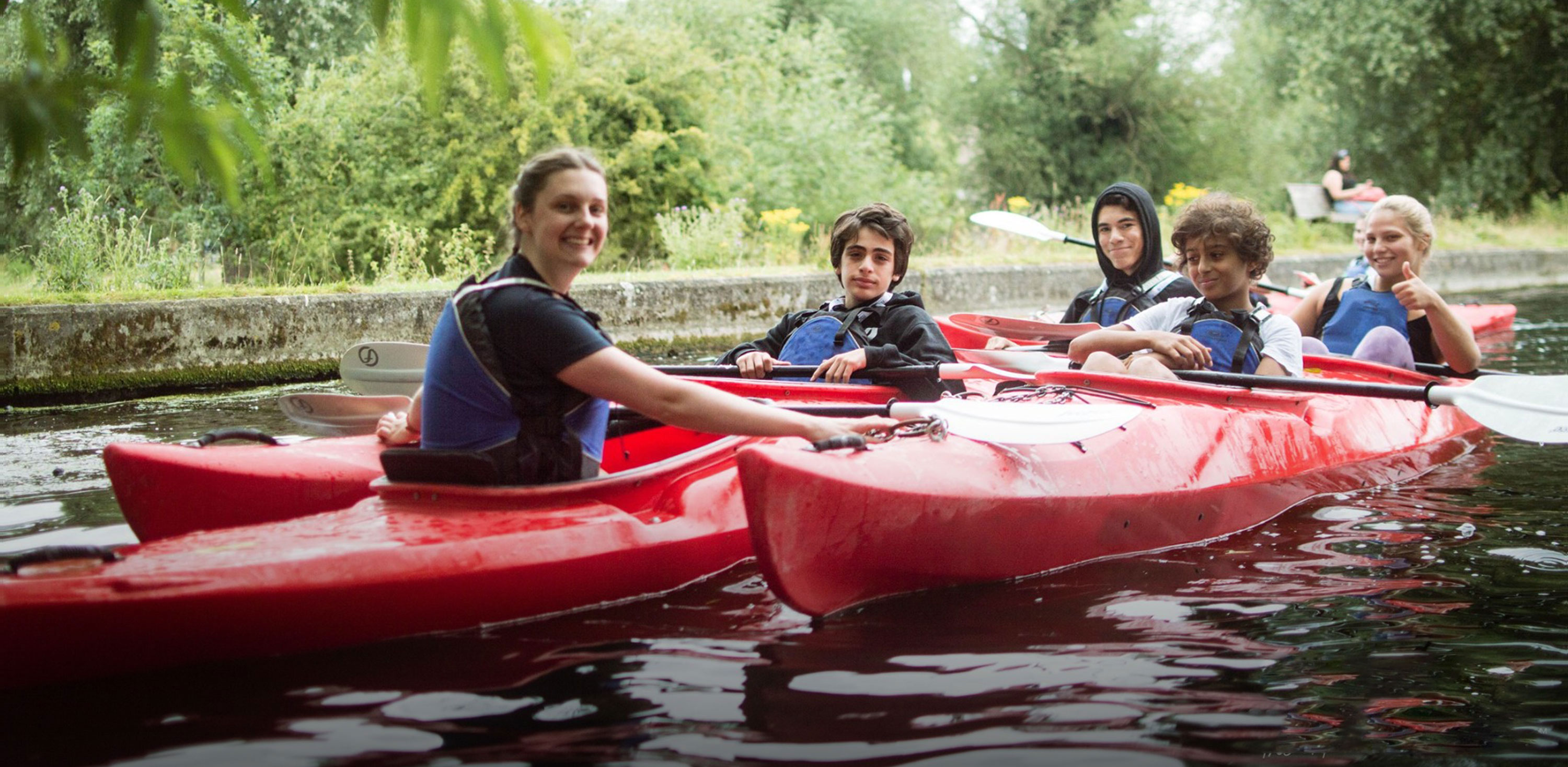 student canoeing activity